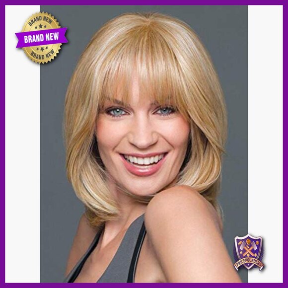 Synthetic Hair Topper with Wispy Bangs, Monofilament Crown, 12\